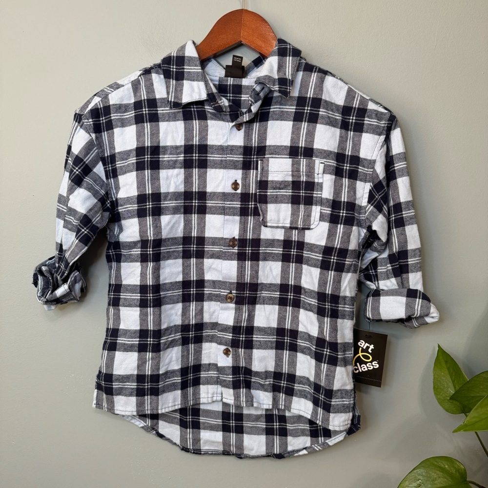 ✨3/$20✨ Art Class Boy’s Blue Plaid  Long Sleeve Button Down Shirt. NWT Small 6/7 - Picture 11 of 11